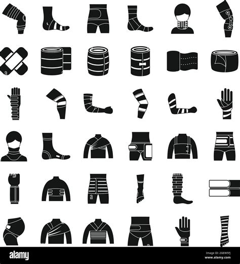 Bandage Icons Set Simple Vector First Aid Stock Vector Image Art Alamy