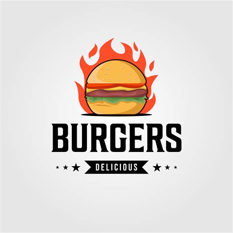 Vintage Hot Burgers Logo Designs By Linimasa Logomarca Hamburgueria