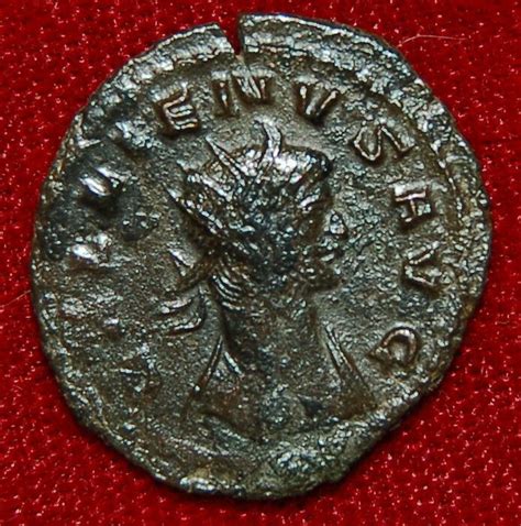 Roman Empire Coin Gallienus Ubertas Holding Purse On Reverse