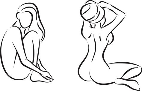 Slim Women Nude Royalty Free Vector Image Vectorstock