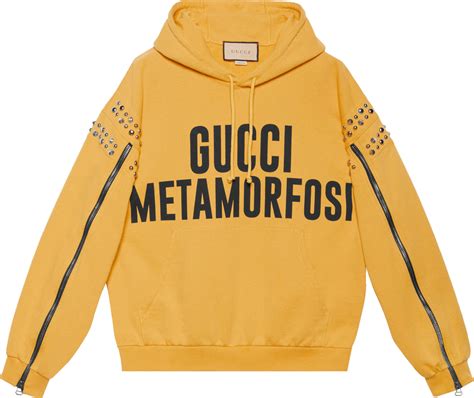Gucci Yellow Studded Gucci Metamorfosi Hoodie Inc Style