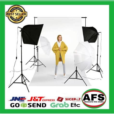 Jual Paket Lengkap Background Foto Studio Lighting Vlog With Backdrop