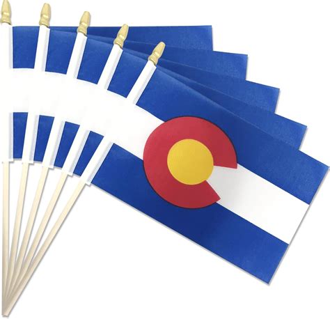 Pack Of 20 Handheld Colorado Flags 5x8 Inch Small State