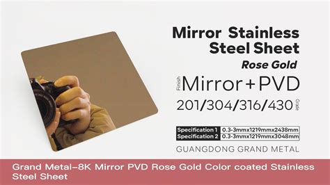 K Mirror Pvd Rose Gold Color Coated Stainless Steel Sheet Youtube