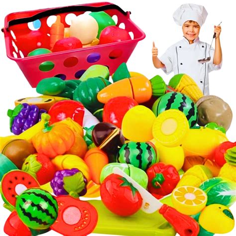 Kit Brinquedo Infantil Legumes e Frutas Crec Velcr 26 Peças