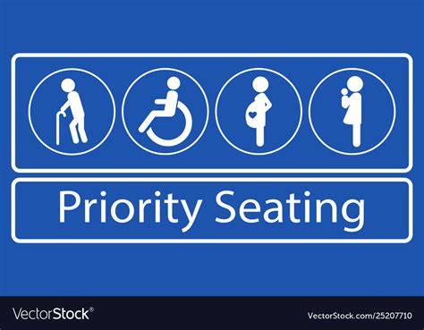 Set Priority Seating Sticker Or Label Royalty Free Vector
