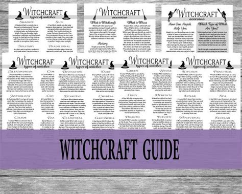 Witchcraft History And Types Of Witches Guide Printable Witchcraft