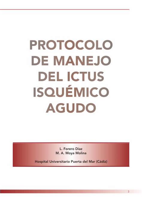 PDF Protocolo de manejo del ictus isquémico agudotiempoescerebro