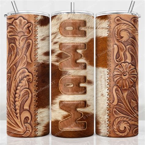 Cowhide Tumbler Etsy