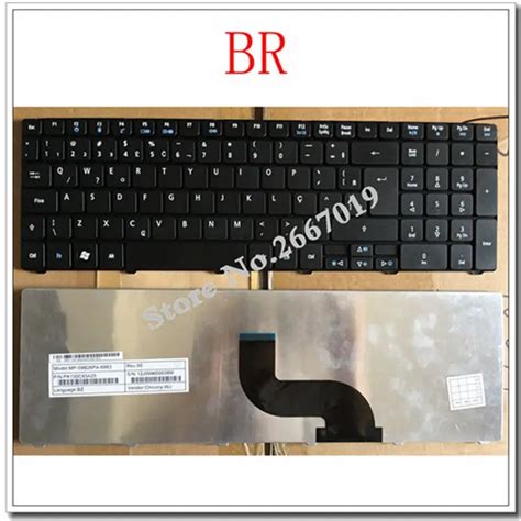 Teclado de portátil de Brasil para Acer Aspire 5810 5536G 5738Z