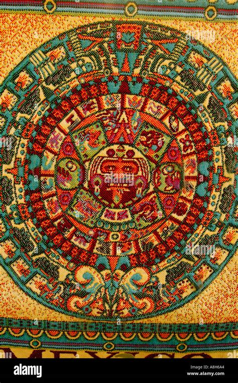 Mexican art, Aztec Calendar Stock Photo - Alamy