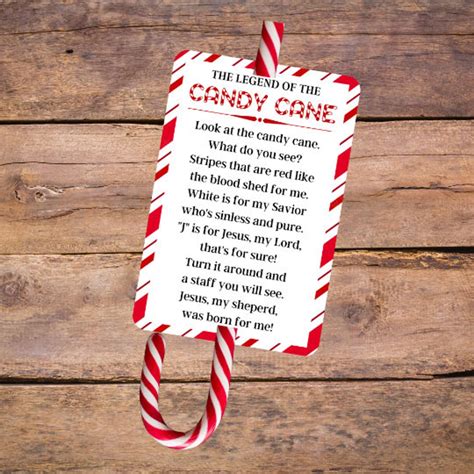 Legend Of The Candy Cane Printable Tag Candy Cane Poem Etsy Portugal