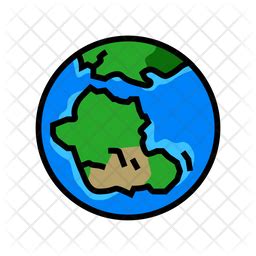 Gondwana Map Icon - Download in Colored Outline Style