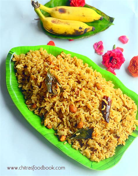 Kovil Puliyodharai Recipe Temple Style Tamarind Rice Chitras Food Book