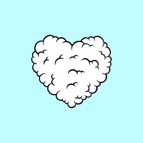 Heart Shaped Cloud Cartoon Vector 15735264 Vector Art At Vecteezy