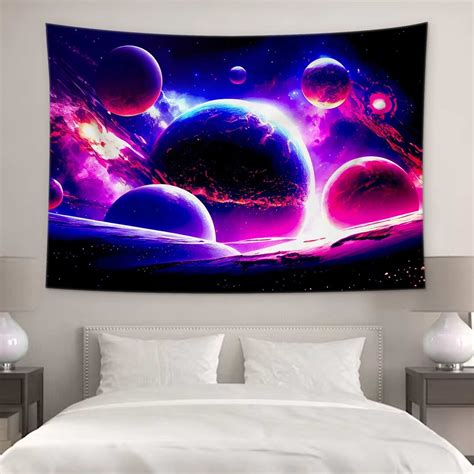 Planets Blacklight Tapestry Uv Reactive Psychedelic Wall Hanging