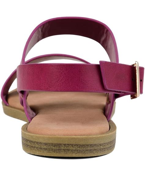 Journee Collection Womens Lavine Double Strap Flat Sandals Macys