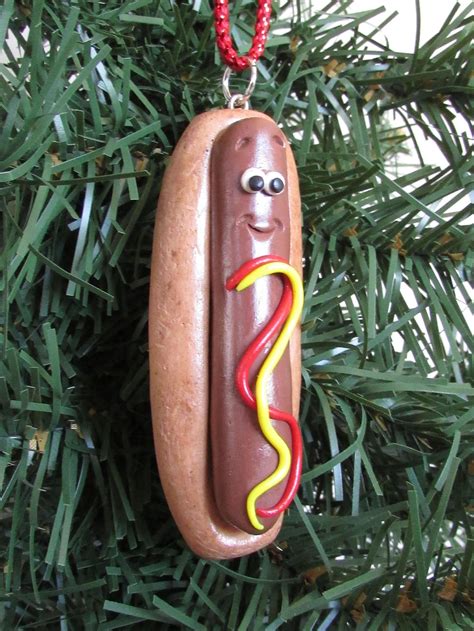 Hot Dog Christmas Ornament Hot Dog Ornament Hot Dog Charm Etsy