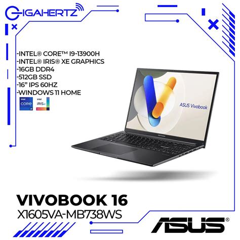 Asus Vivobook 16 X1605va Mb738ws Gigahertz