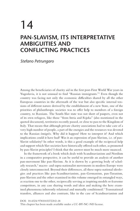 Pdf Pan Slavism Its Interpretative Ambiguities And Conflicting Practices