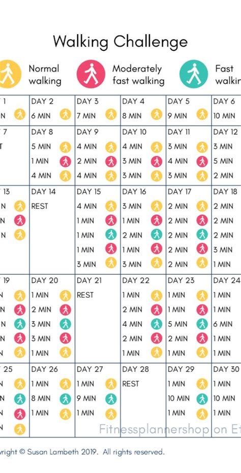 30 Day Walking Challenge Easy To Fit In Daily Interval Walking Plan