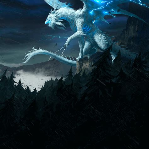 1080x1080 Resolution White Dragon Art 1080x1080 Resolution Wallpaper