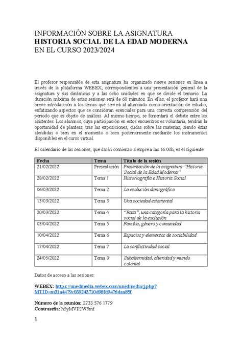 Información Esencial sobre la asignatura 2024 INFORMACIÓN SOBRE LA