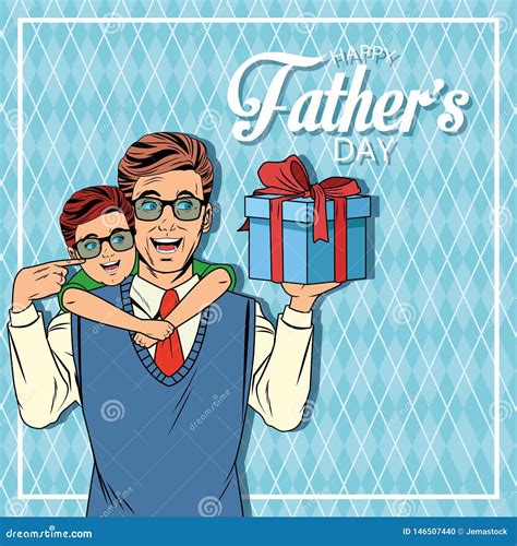 Happy Fathers Day Card Stock Vector Illustration Of Happy 146507440