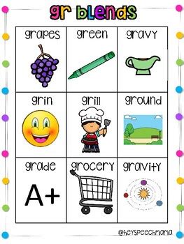 Gr Blends Articulation Picture Sheet By Hey Speech Mama Tpt