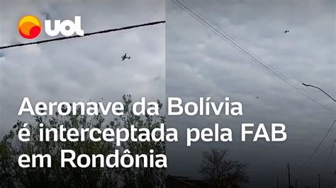 FAB intercepta aeronave da Bolívia após desobediência de ordens em RO