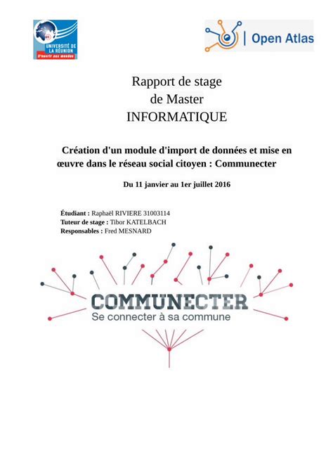 Pdf Rapport De Stage De Master Informatique Lim Univ Reunion Fr