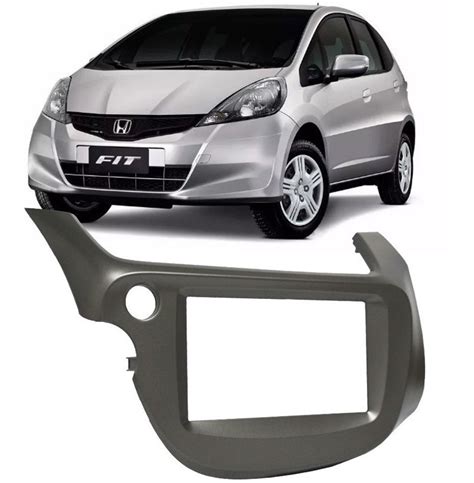 Moldura Painel 2 Din Som Dvd Honda Fit 2009 À 2014 Grafite Mercado Livre