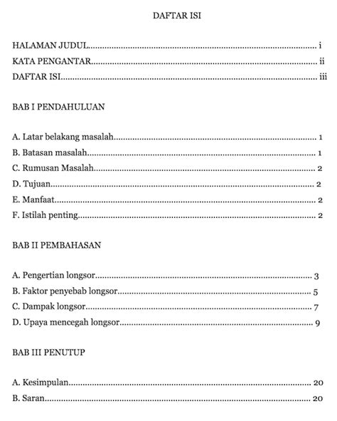 Contoh Daftar Isi Makalah Mahasiswa Singkat Beserta Cara Membuatnya