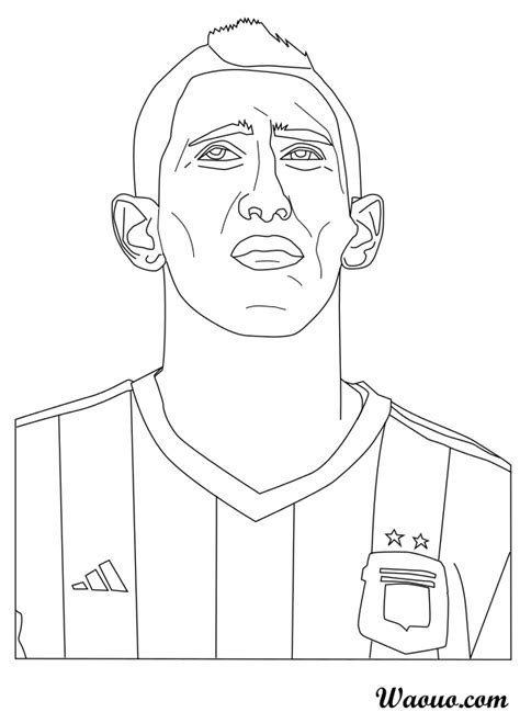 Coloriage Angel Di Maria Au Psg à Imprimer Et Colorier