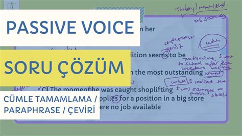 YDT YDS YÖKDİL PASSIVE VOICE SORU ÇÖZÜMÜ PARAPHRASE ÇEVİRİ