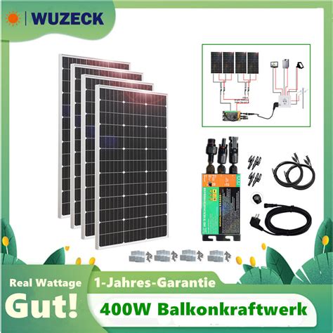 Balkonkraftwerk 400w 400watt Anlage 4 Module Wechselrichter Photovoltaik