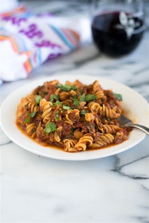 Vegan Chorizo And Chickpea Pasta Thyme And Love