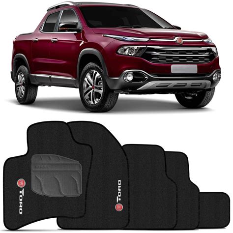 Jogo Tapete Fiat Toro 2016 2017 2018 2019 2020 Carpete Grafite