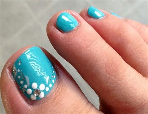 Cute Summer Pedicure Design Easy Beginners Nail Art Uñas De Gel Para