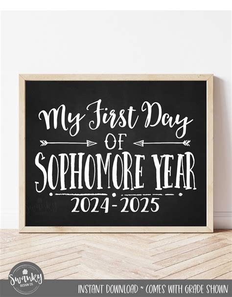 First Day Of Sophomore Year Sign Tenth Grade Sign Printable First Day