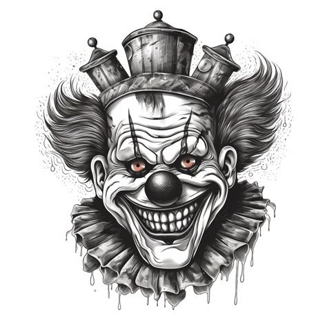 Evil Clown Tattoo Design White Background High Resolution Better Than ...