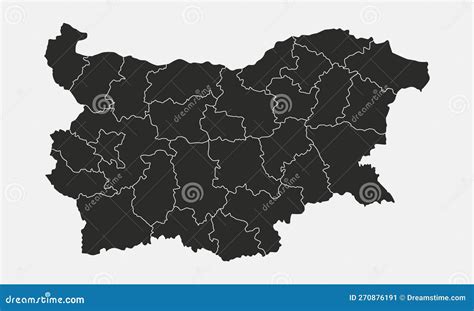 Bulgaria Map With Regions Isolated On White Background Stock Vector