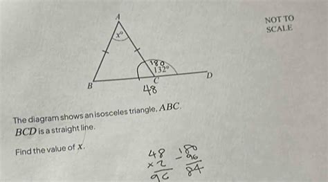 Solved Not To Scale The Diagram Shows An Isosceles Triangle Abc Bcd