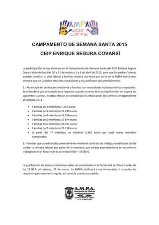 Campamento De Semana Santa Compromiso Ampa Pdf Descarga Gratuita