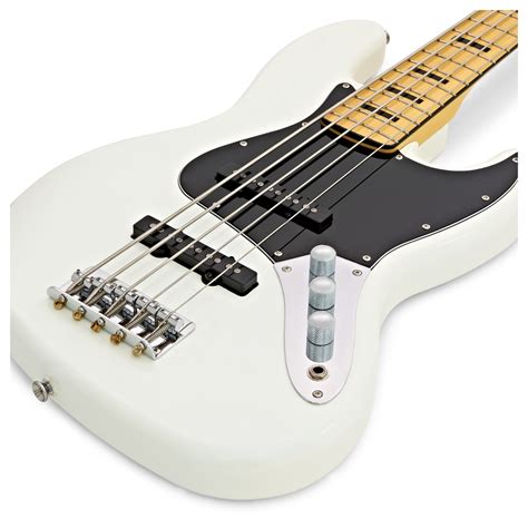 Disc Squier Vintage Modified Jazz Bass V 5 String Olympic White At Gear4music