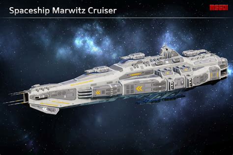 Spaceship Marwitz Cruiser 3d Space Unity Asset Store