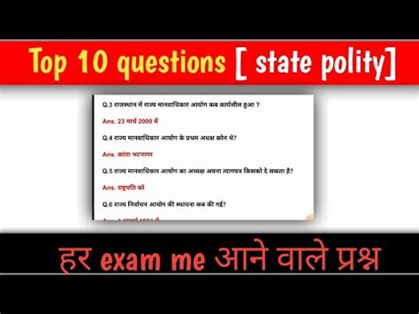 Lucent Gk Important Question In Hindi State Polity Human Right