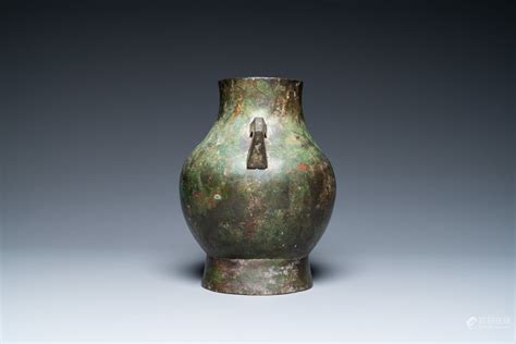 51BidLive A Chinese Archaistic Bronze Hu Vase With Inscription Ming