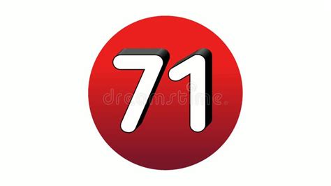 3d Number 71 Sign Symbol Animation Motion Graphics Icon On Red Sphere