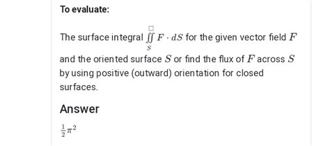 Solved Evaluate The Surface Integral F Ds For The Vector